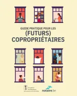 Brochure copropriété Dessin d'un immeuble à appartements.