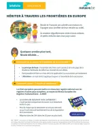 Infographie juridique expliquant les étapes d'une succession européenne.