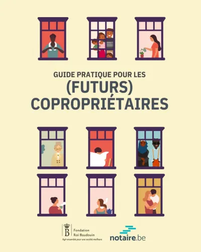 Brochure copropriété Dessin d'un immeuble à appartements.