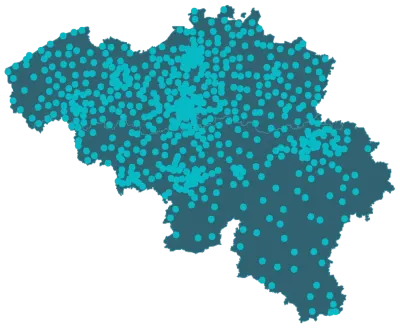 Carte de la Belgique reprenant toutes les études notariales dans le pays. Carte de la Belgique reprenant toutes les études notariales dans le pays.
