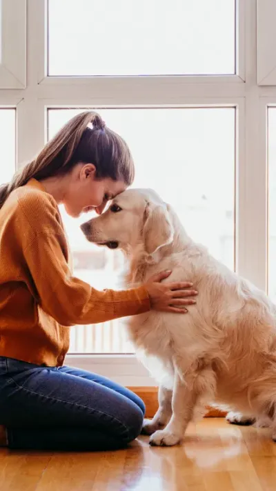vrouw met hond